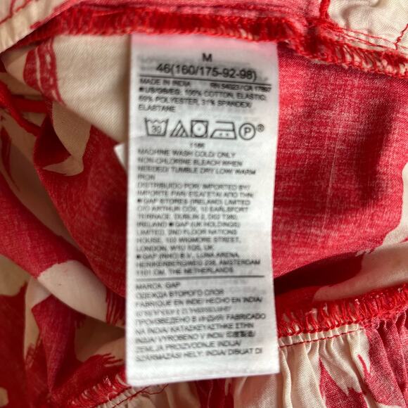 Gap Dress Sundress Size Medium Red Beige Cotton Smocked Tiered NWT - Picture 8 of 10